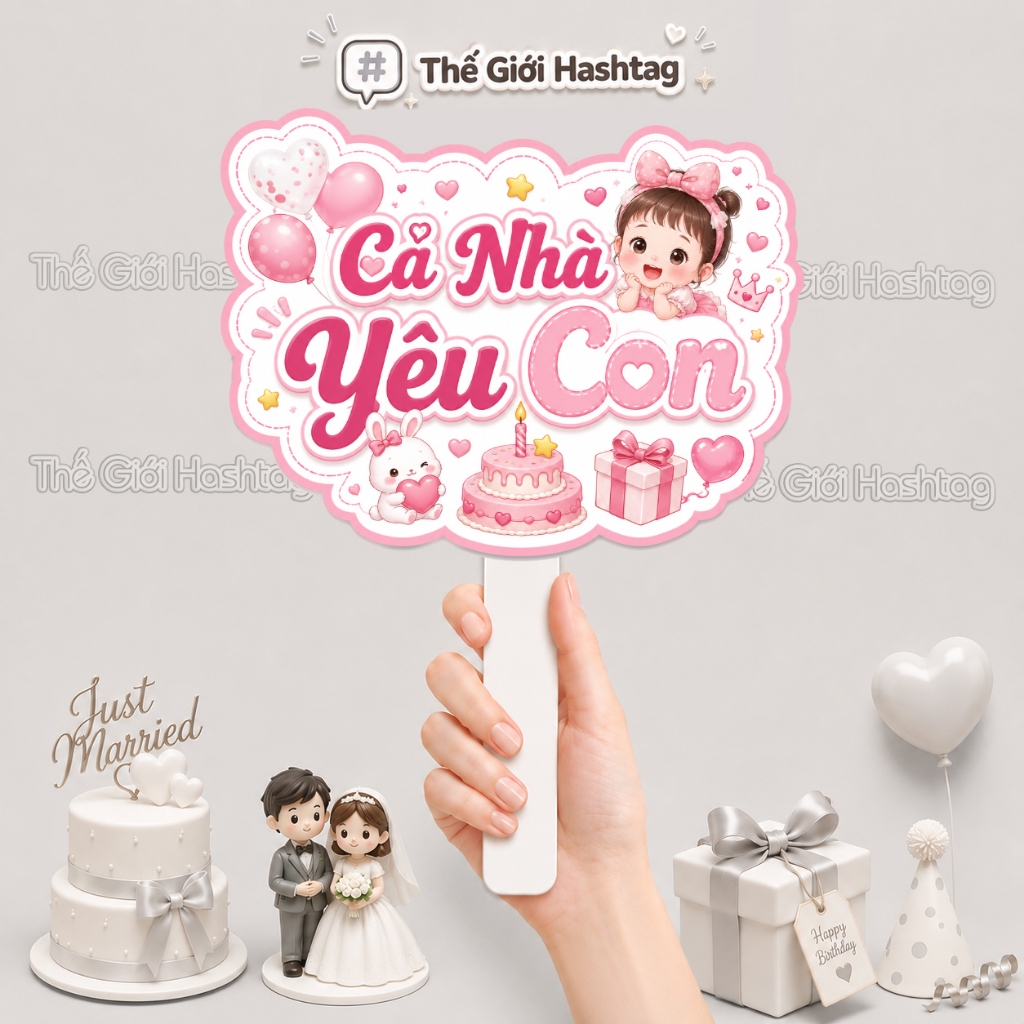 Hashtag Sinh Nhật, Hashtag cầm tay sinh nhật, Biển cầm tay Mẫu mới nhất.