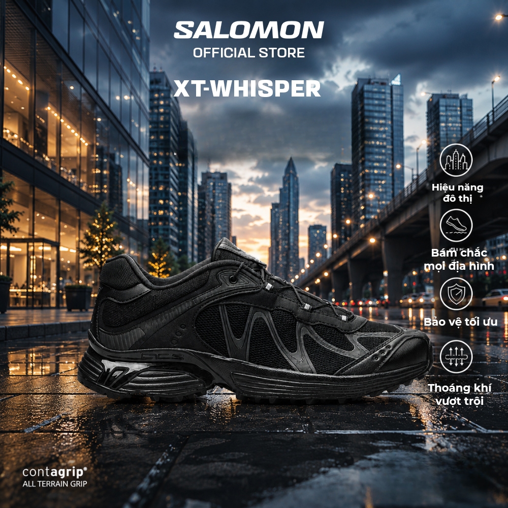 Giày Thể Thao Unisex Salomon XT-Whisper Black Asphalt L47762000