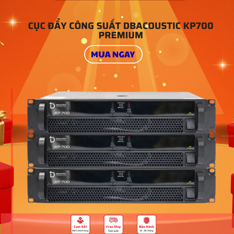 Cục đẩy công suất DBACOUSTIC KP700 PREMIUM (2 kênh, class H, 700W/kênh) Chính Hãng Mới 100%.