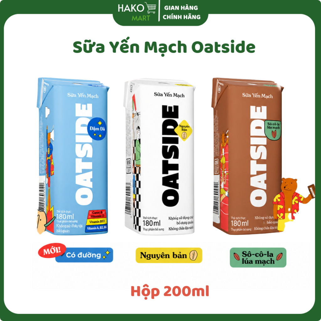Sữa Yến Mạch Oatside Singapore Hộp 200ml