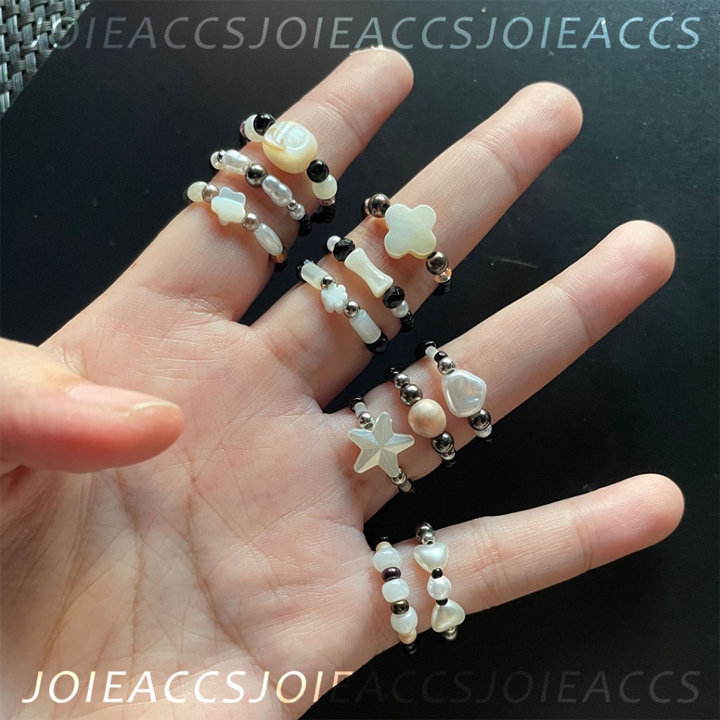 {joie.accs} BST Nhẫn hạt charm trai nước ngọt / xà cừ / giả ngọc JoiE