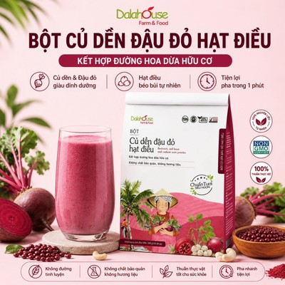 Bột củ dền đậu đỏ hạt điều Dalahouse đủ chất cả ngày da hồng rạng rỡ túi 300 gr
