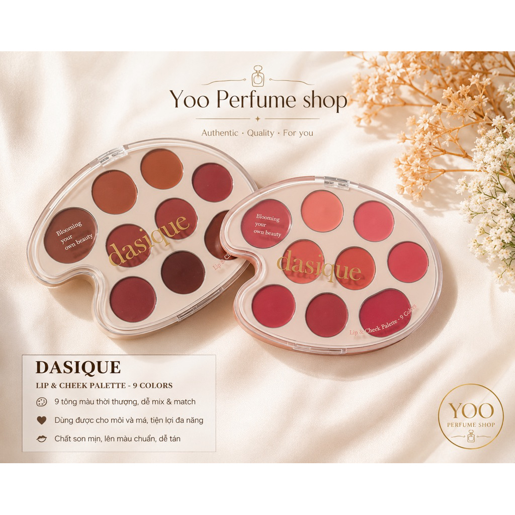 Bảng son DASIQUE LIP & CHEEK PALETTE – 9 MÀU