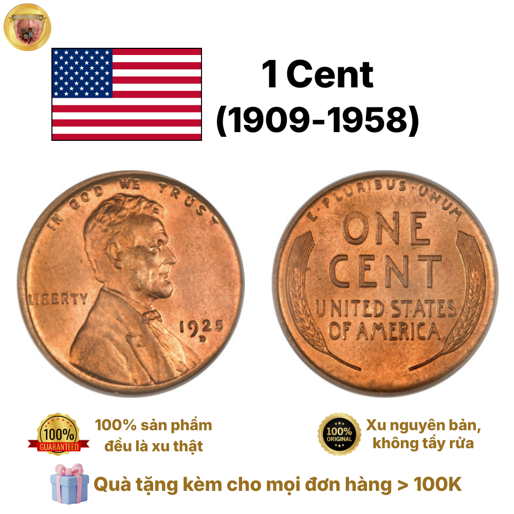 Tổng hợp các mẫu đồng xu 1 Cent của Mỹ - Đồng xu may mắn