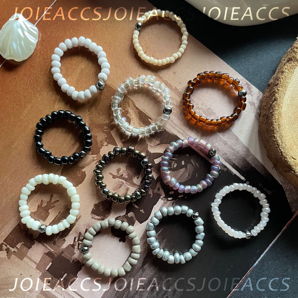 {joie.accs} BST Nhẫn hạt cườm trơn phối màu vintage JoiE