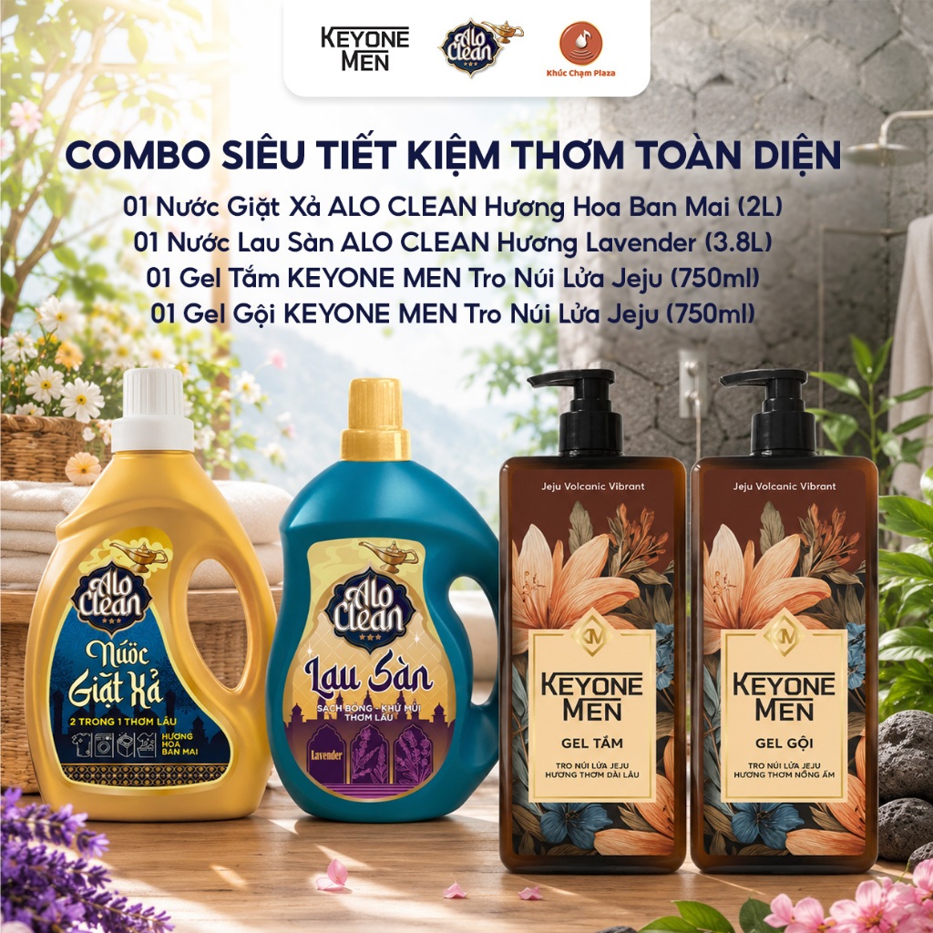 [COMBO TIẾT KIỆM] TOÀN DIỆN MENCODE ALOCLEAN - TẮM GỘI - GIẶT - LAU SÀN