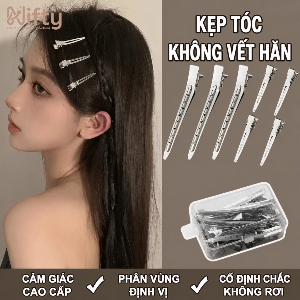 Combo 5 Kẹp Tóc Tạo Phồng Chân Tóc – Kẹp Định Vị Mái, Chắc Chắn Không Hằn Tóc Nifty