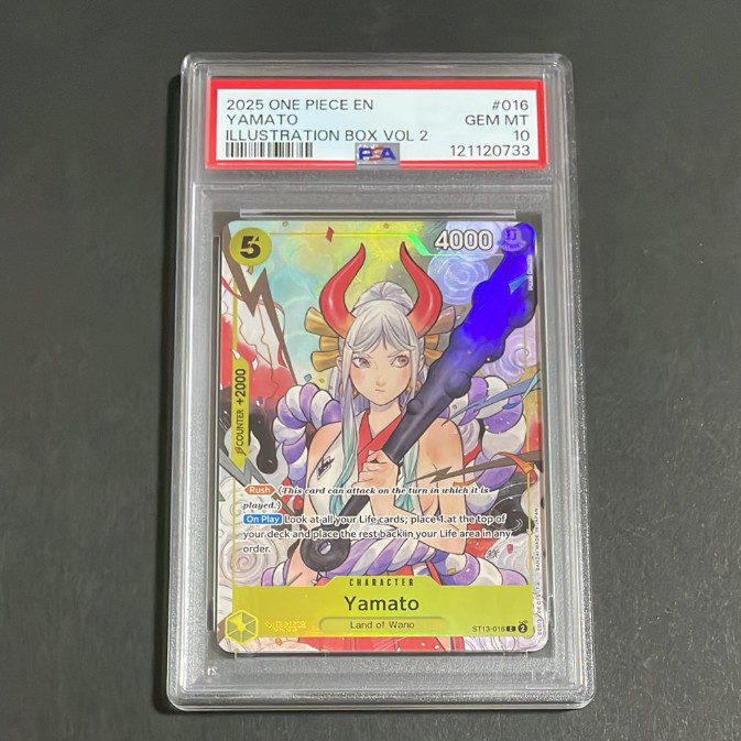Thẻ PSA10 EN 2025 ONE PIECE PROMOS ILLUSTRATION BOX VOL2 016 YAMATO GEM MINT nf50 14