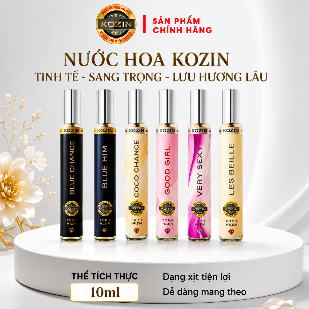 Nước Hoa Chiết Kozin 10ml - Tinh Dầu Nước Hoa Pháp Lưu Hương 8-12h chính hãng