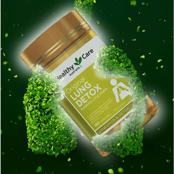 Thải độc phổi lung detox giúp bảo vệ phổi khỏe mạnh hộp 180 viên Healthy care Lung Detox