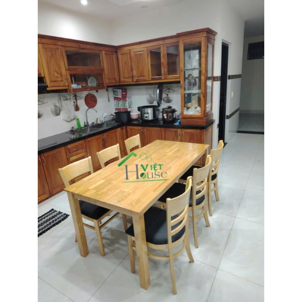 Bàn ăn 6 ghế gỗ tự nhiên giá xưởng Việt House (Freeship 1 số kv nt HCM cũ, Dĩ An, Biên Hoà)