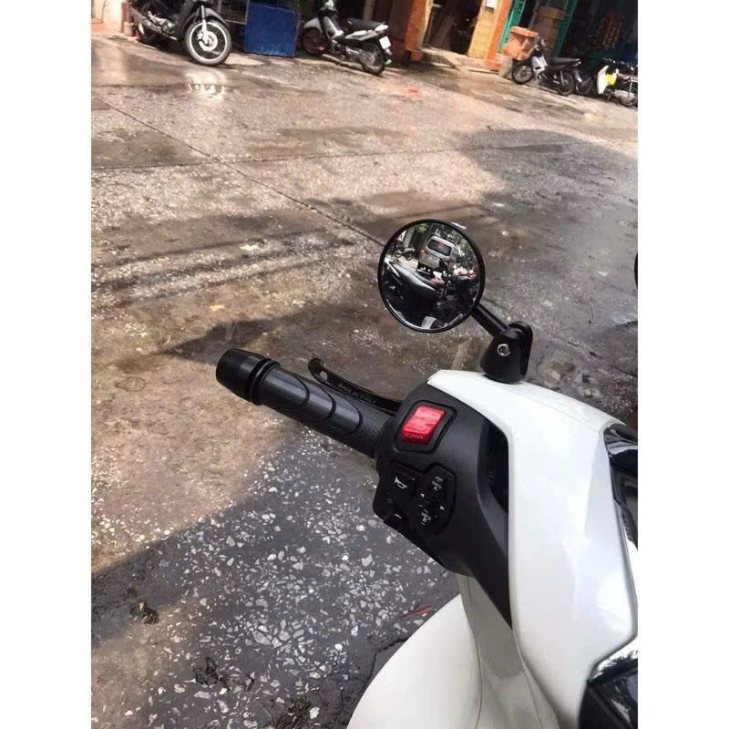 Gương Xe Máy Kiểu Tròn Classic Gắn Chân Gương Xoay Gập Full Nhôm Xịn