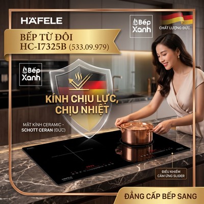NHẬP ĐỨC 100% | Bếp Từ Đôi Hafele HC-I7325B (533.09.979) Nhập Khẩu Đức - Công Suất Lớn, Nấu Nhanh, Tự Động Tắt An Toàn