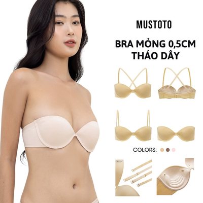 MUSTOTO Áo Lót Bra Tháo Dây Chống Tụt Multiway 6 Cách Mặc (MA30)
