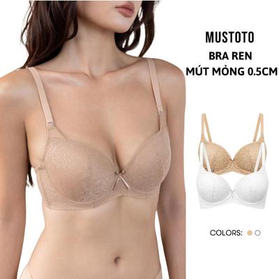 [CÚP SÂU GỌNG MỀM] MUSTOTO Áo Lót Nữ Bra Ren Mút Mỏng 0.5cm Có Gọng Mềm Nâng Ngực (MA75)