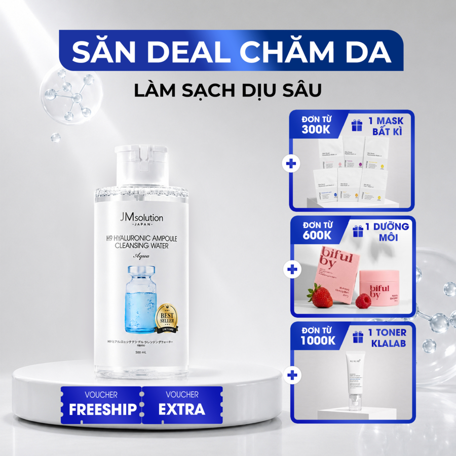 [JMsolution] Nước Tẩy Trang  H9 Hyaluronic Acid 500ml/850ml–Dịu Nhẹ Cho Mọi Loại Da.