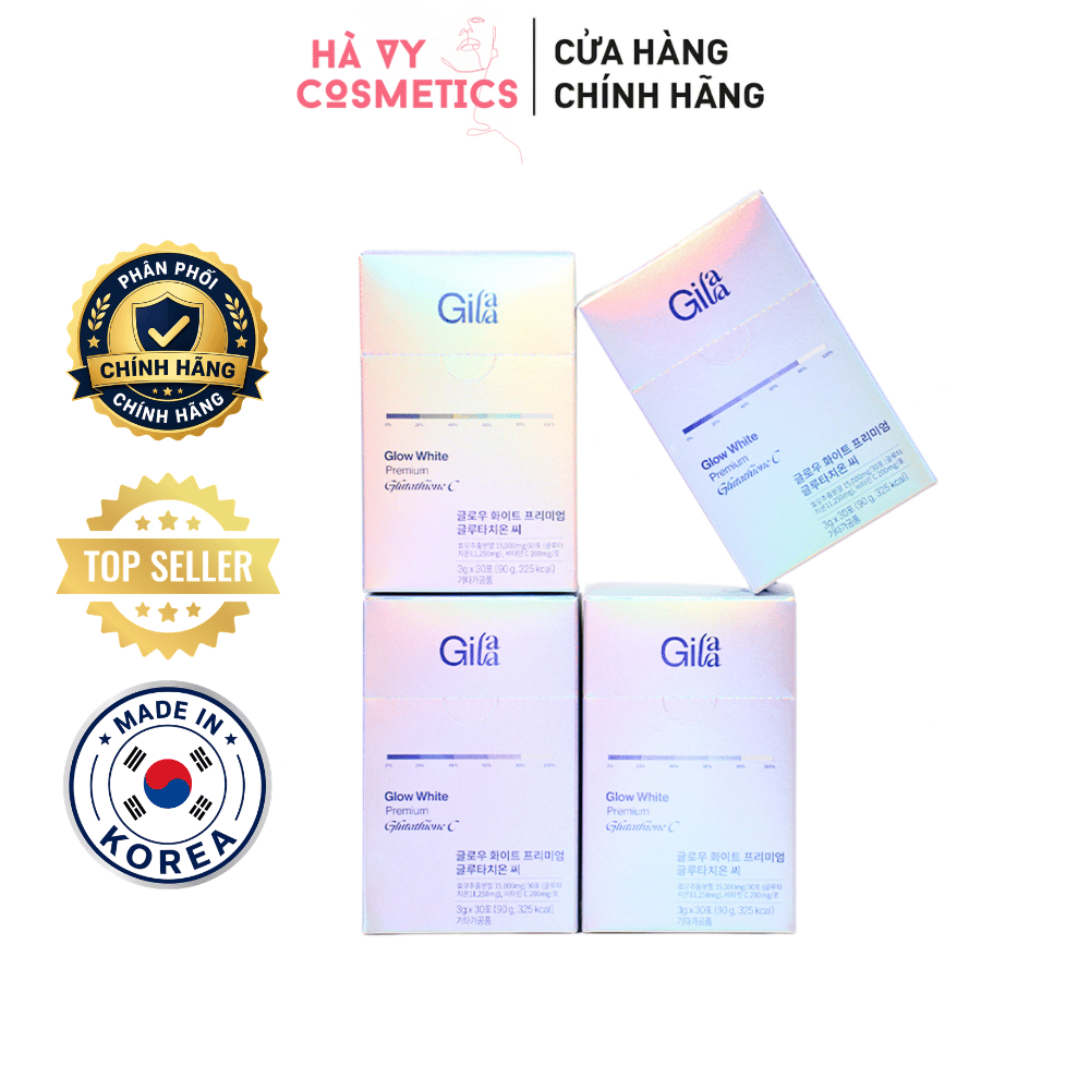 COMBO 4 HỘP BỘT NGẬM TRẮNG DA GLUTATHIONE C GILAA (4 x 30 Gói)