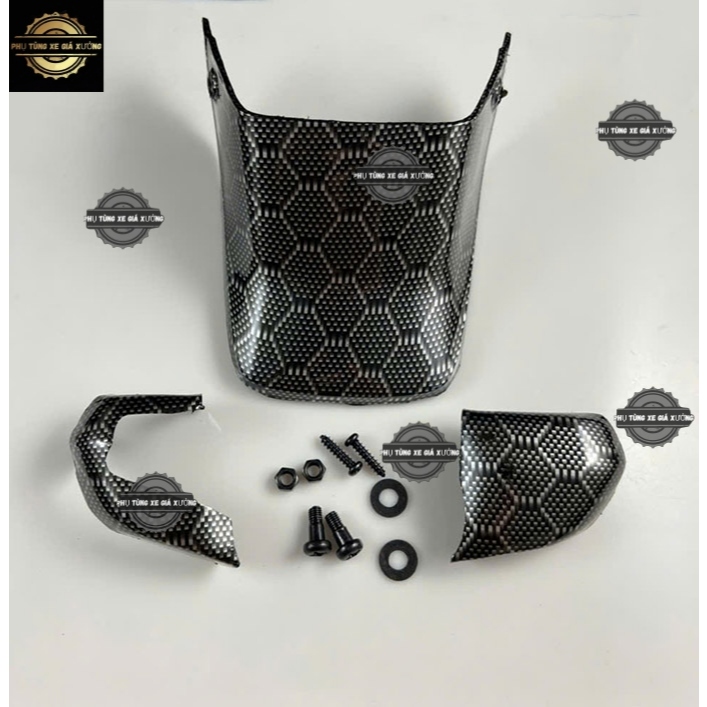 6662 Ốp Dè Sau + Xi Nhan Trước Carbon (Tặng Ốc) Cho Dream 100cc 110cc, Dream Lùn, Dream