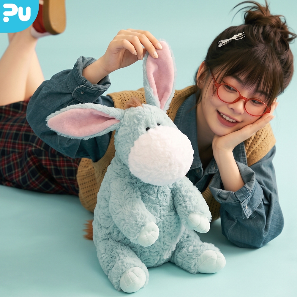 Gấu Bông Lừa Eeyore Xanh Tai Dài Cao Cấp - Thú Nhồi Bông Chú Lừa Pooh Lông Mịn Siêu Dễ Thương Cho Bé