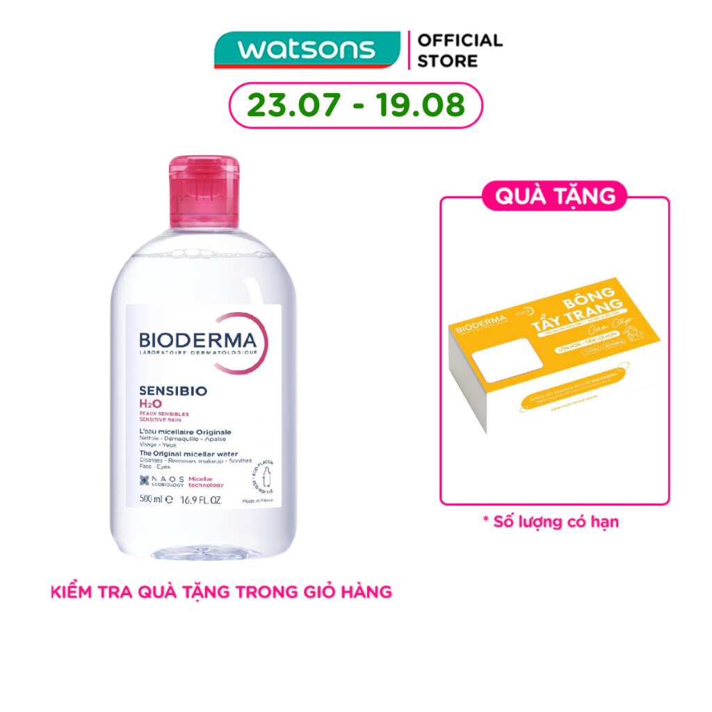 Nước Tẩy Trang Dành Cho Da Nhạy Cảm Bioderma Sensibio H20 500ml