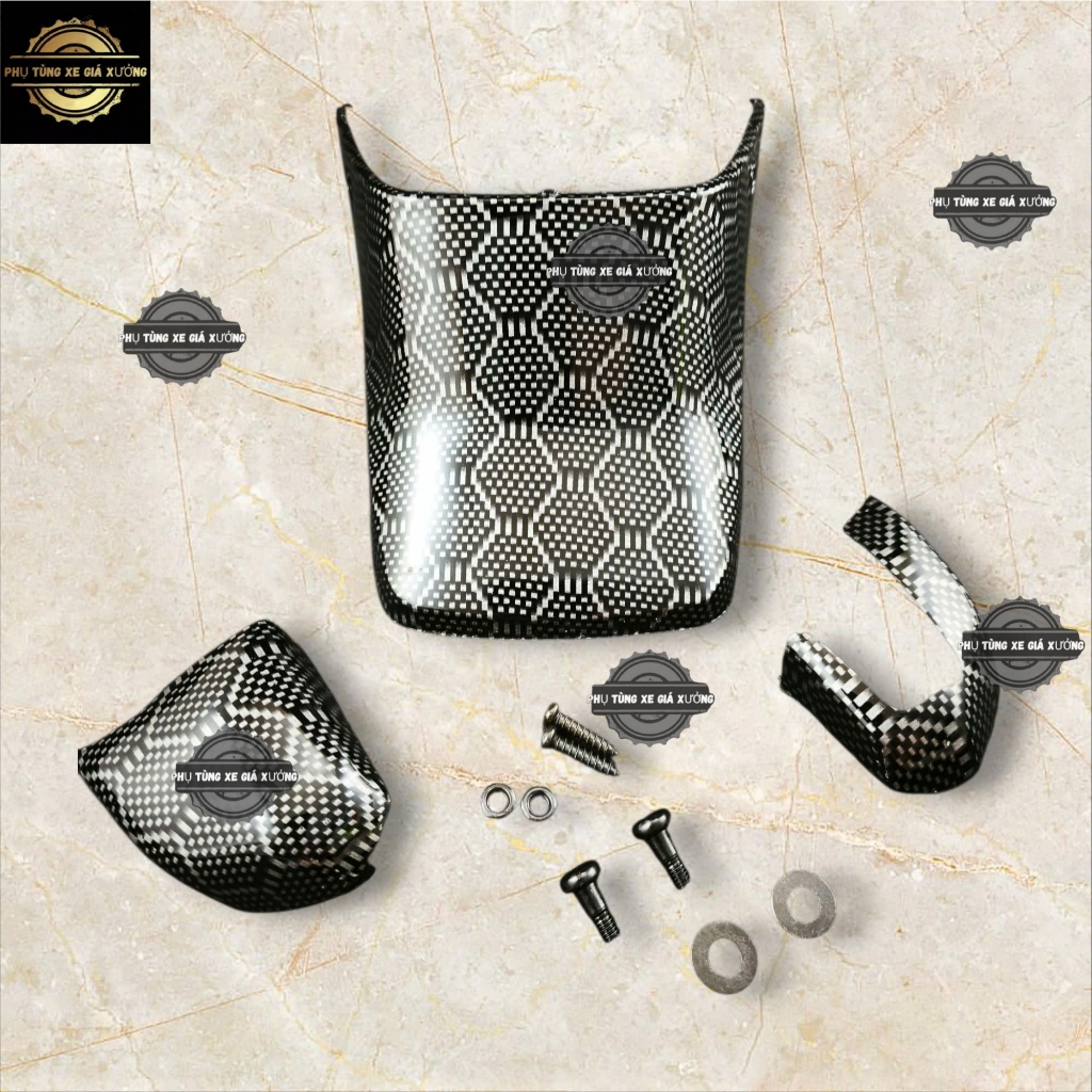 [Kèm Ốc Gắn] Ốp Dè Sau + Xi Nhan Trước [Sơn CARBON FIBER] Gắn Dream 100cc 110cc,  Dream Thái, Dream 