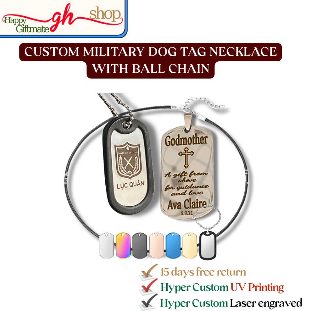 Dogtag Military Khắc Theo Yêu Cầu, Dogtag Vòng Cổ Khắc Laser GH Shop, Móc Khóa, Thẻ Bài Quân Nhân Kh