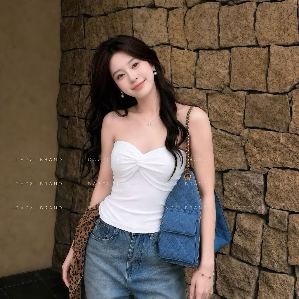 PASS ÁO ỐNG TRẮNG KHÔNG MÚT SIZE S DAZZI BRAND (ảnh thật)