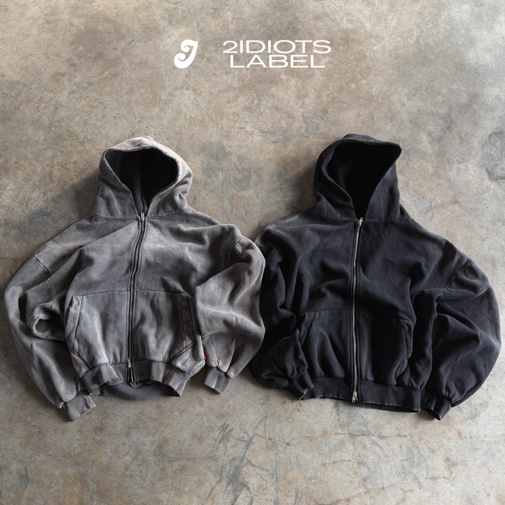 ÁO KHOÁC HOODIE ZIP WASHED / WASHED ZIP-UP HOODIE 2IDIOTS.LABEL