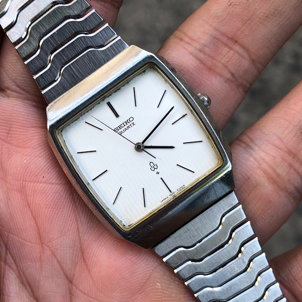 Đồng hồ Nam Seiko tank vintage, dây bambi