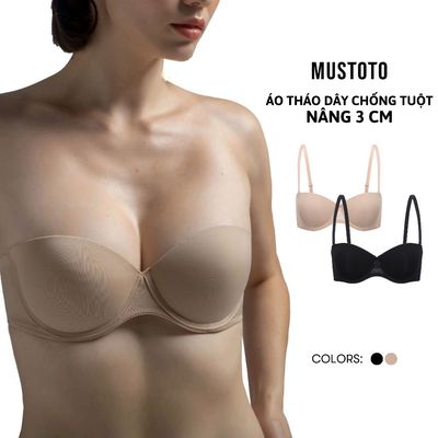[ÁO THÁO DÂY CHẮC CHẮN] Áo Lót Nữ Mustoto Nâng 3cm Gọng Mềm Không Tụt (MA21)