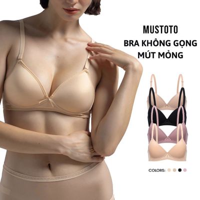 [CÓ SIZE TO] MUSTOTO Áo Lót Nữ Trơn Mút Mỏng 0.2cm Không Gọng Thoải Mái Thoáng Mát (MA22)