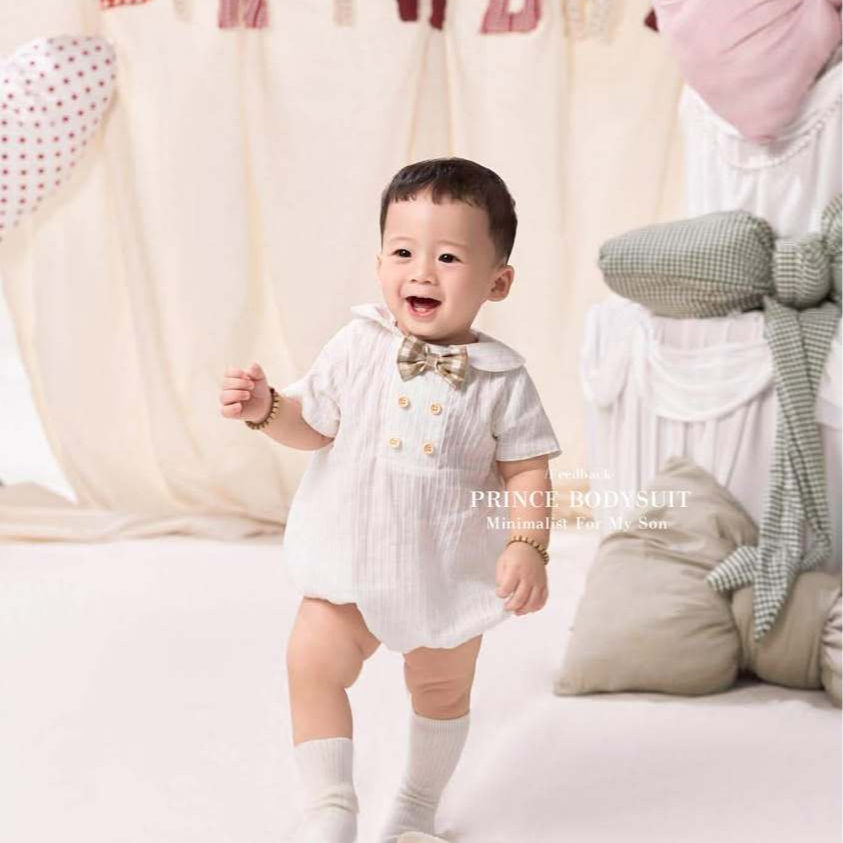[MINIBE] Bodysuit Prince chất liệu thô đũi siêu mềm mát cho bé trai