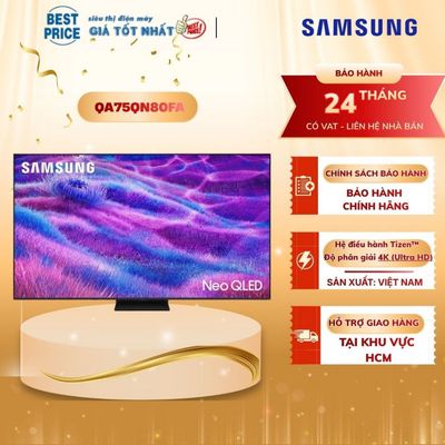 Smart Tivi Samsung Neo QLED 75 inch QA75QN80FA 4K HDR+, Dolby Atmos, AI xử lý hình ảnh