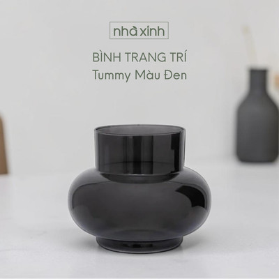 Bình Hoa Tummy Màu Đen - Nhà Xinh