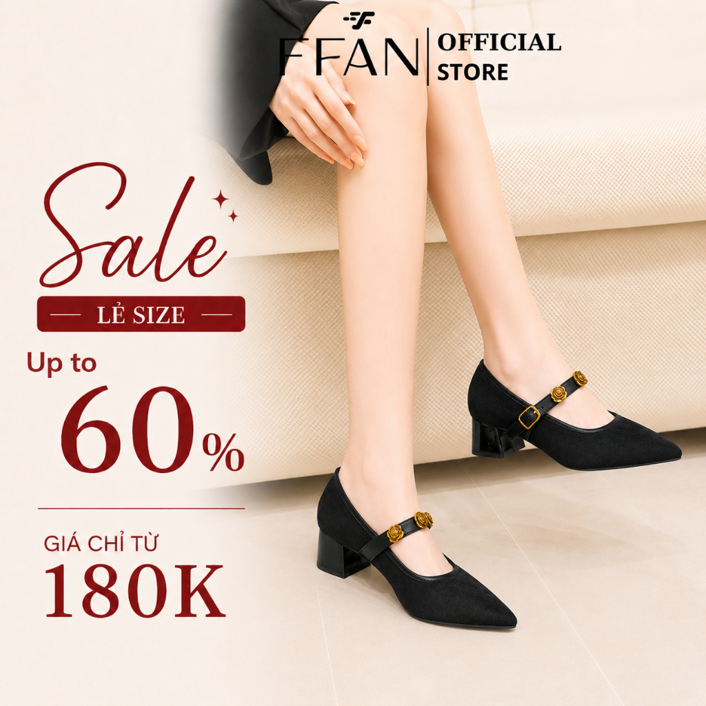 [sale lẻ size] Giày cao gót nữ guốc sandal cao cấp [mềm mại] FFAN STORE mary jane 3 5 7 phân