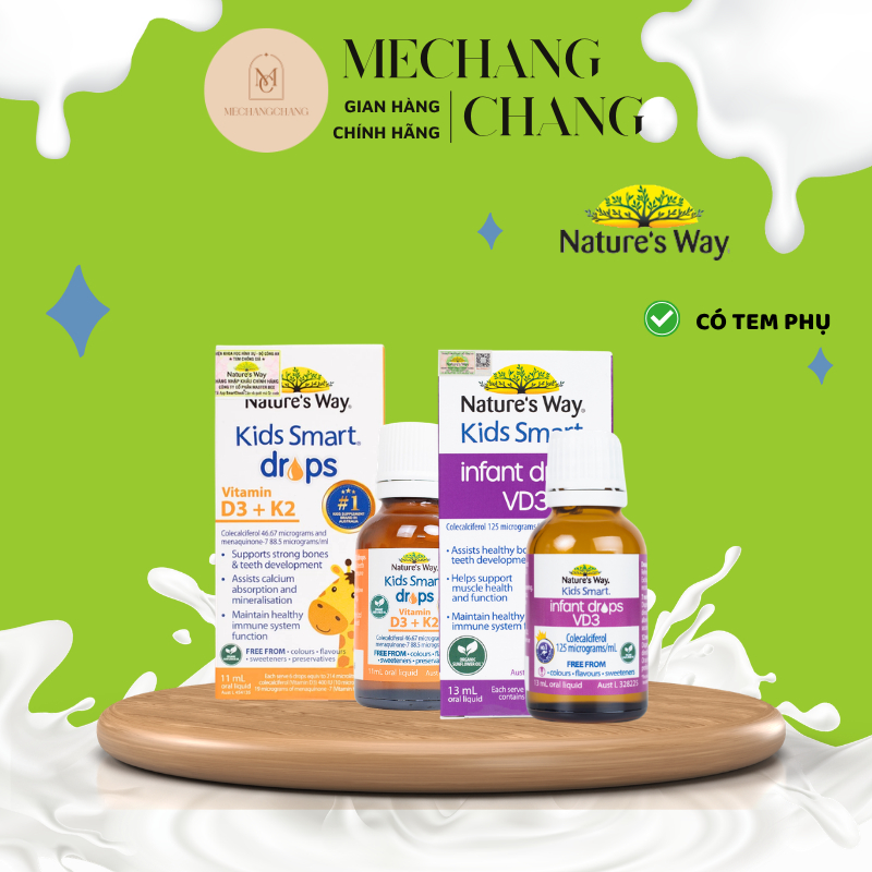 Vitamin D3 Thuần Nature's way / D3K2 Organic Nature's way cho bé