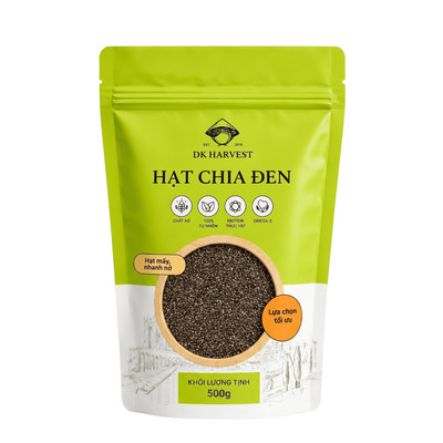 Hạt Chia DK Harvest Túi 500g - Nhập Khẩu Chính Ngạch | Giàu Omega-3, Hỗ Trợ Giảm Cân, Độ Tinh Khiết Cao