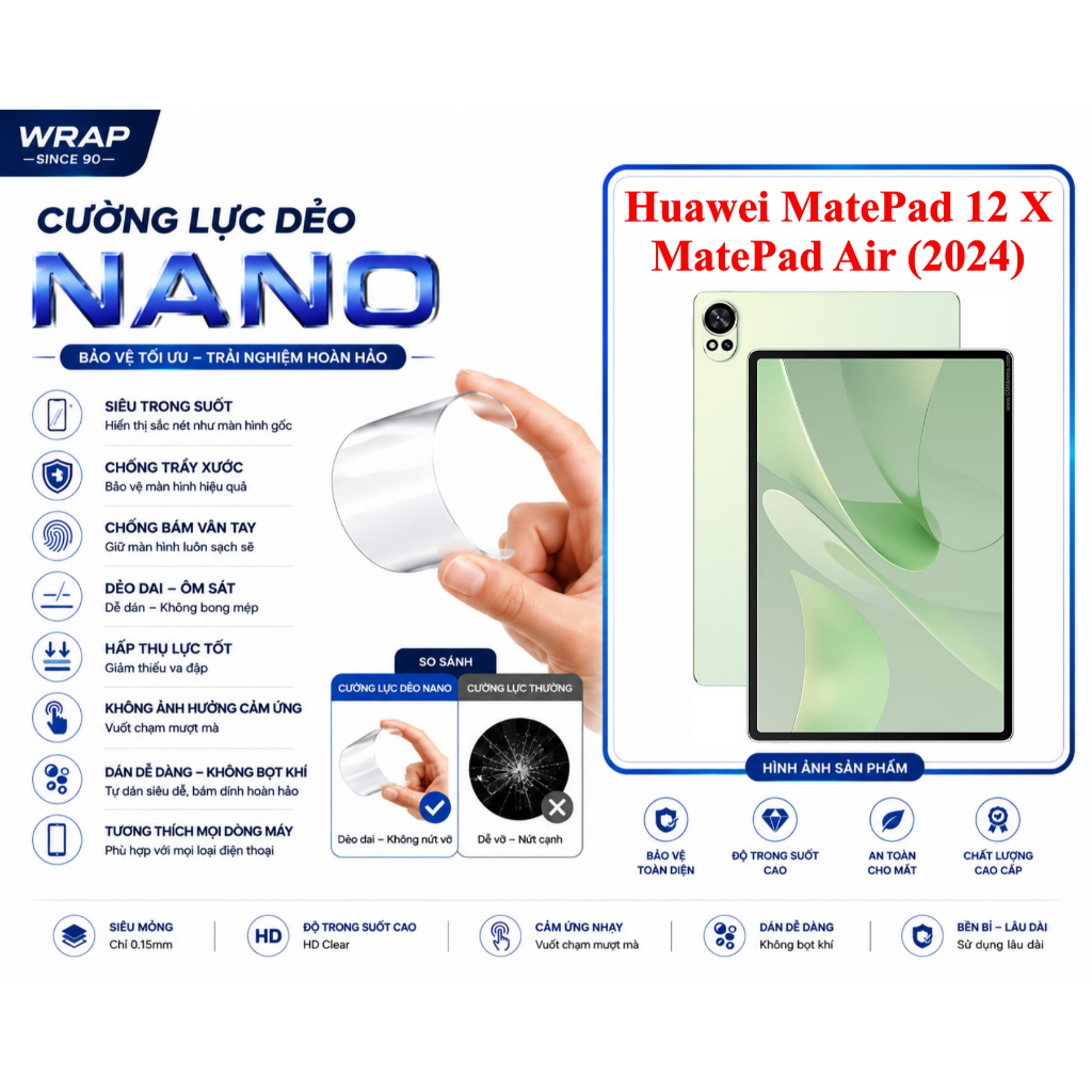 Cường lực dẻo bảo vệ màn hình Huawei MatePad 12 X /MatePad Air (2024) (Mate Pad 12 X /Mate Pad Air)