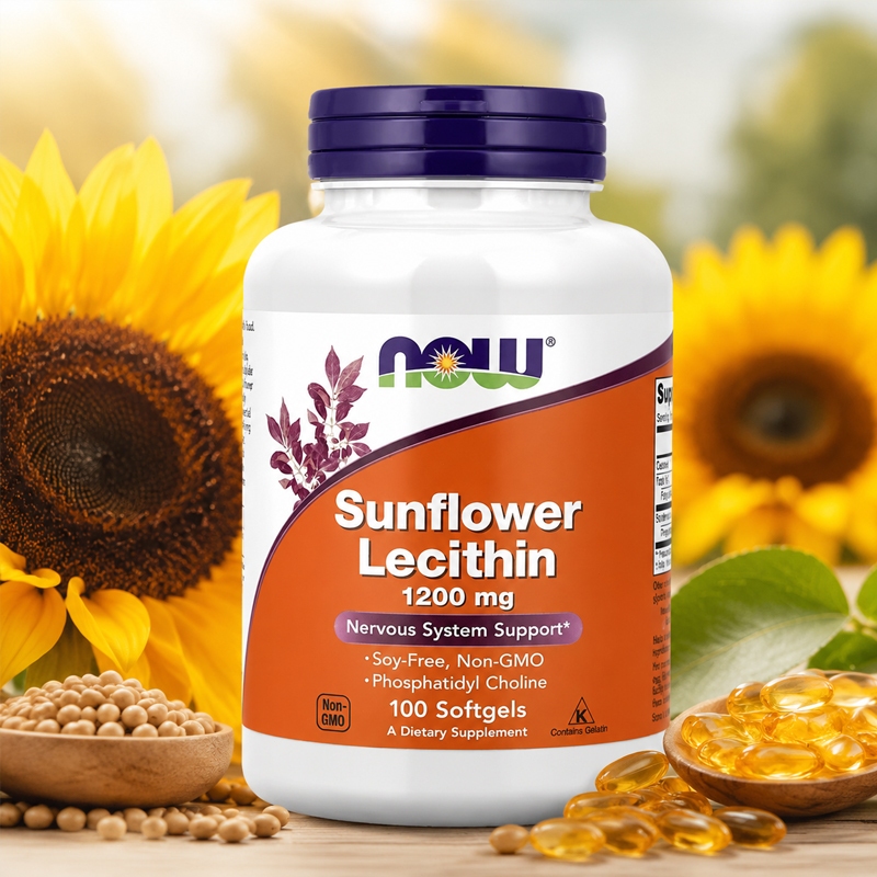 NOW Foods Sunflower Lecithin 1200mg 100 Viên Nang Mềm | Hàng Mỹ Chính Hãng