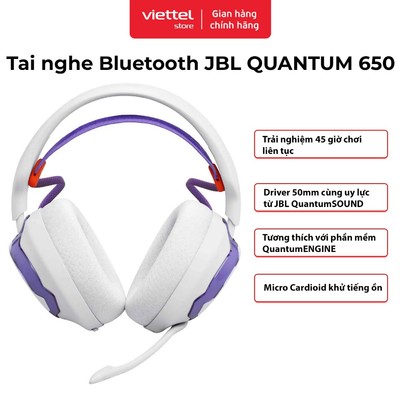 Tai nghe Bluetooth JBL QUANTUM 650 | Công nghệ JBL Quantum Spatial Sound | Micro Cardioid Khử Ồn