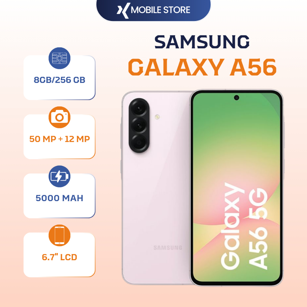 Điện Thoại Samsung Galaxy A56 5G RAM 8GB ROM 256GB Chạy Mượt I AI Tối Ưu I Bảo Hành 12 Tháng