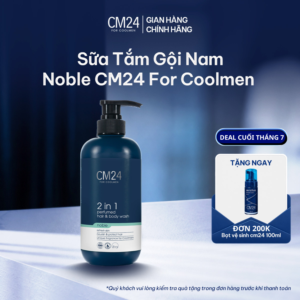 [DEAL MỞ BÁN] Sữa Tắm Gội CM24 Hương Nước Hoa Nam CM24 For Coolmen Noble 2in1 Mạnh Mẽ Lôi Cuốn 500ml