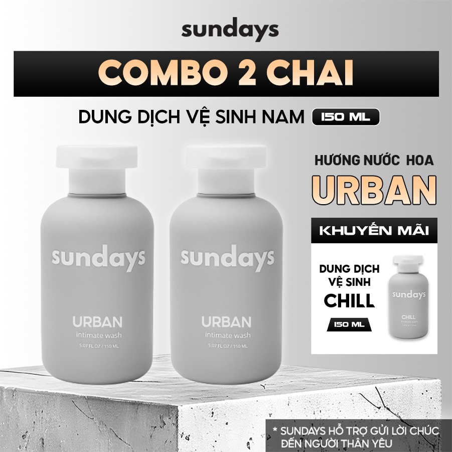 [TẶNG NƯỚC HOA] Dung Dịch Vệ Sinh Nam Giới165ml, DDVS Nam, Bọt Vệ Sinh Nam Sundays Giúp Làm Sạch Khử Mùi, Hương Nước Hoa