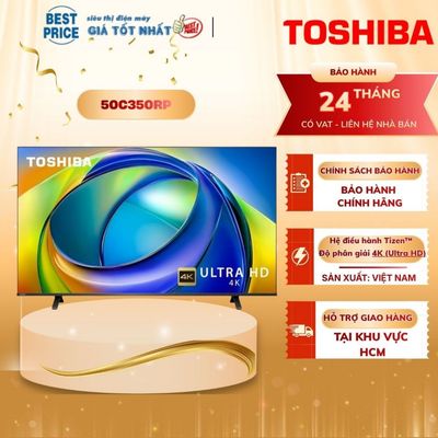 Smart Tivi Toshiba AI 4K 50C350RP Mẫu mới 2025, điều khiển giọng nói qua ứng dụng Vidaa