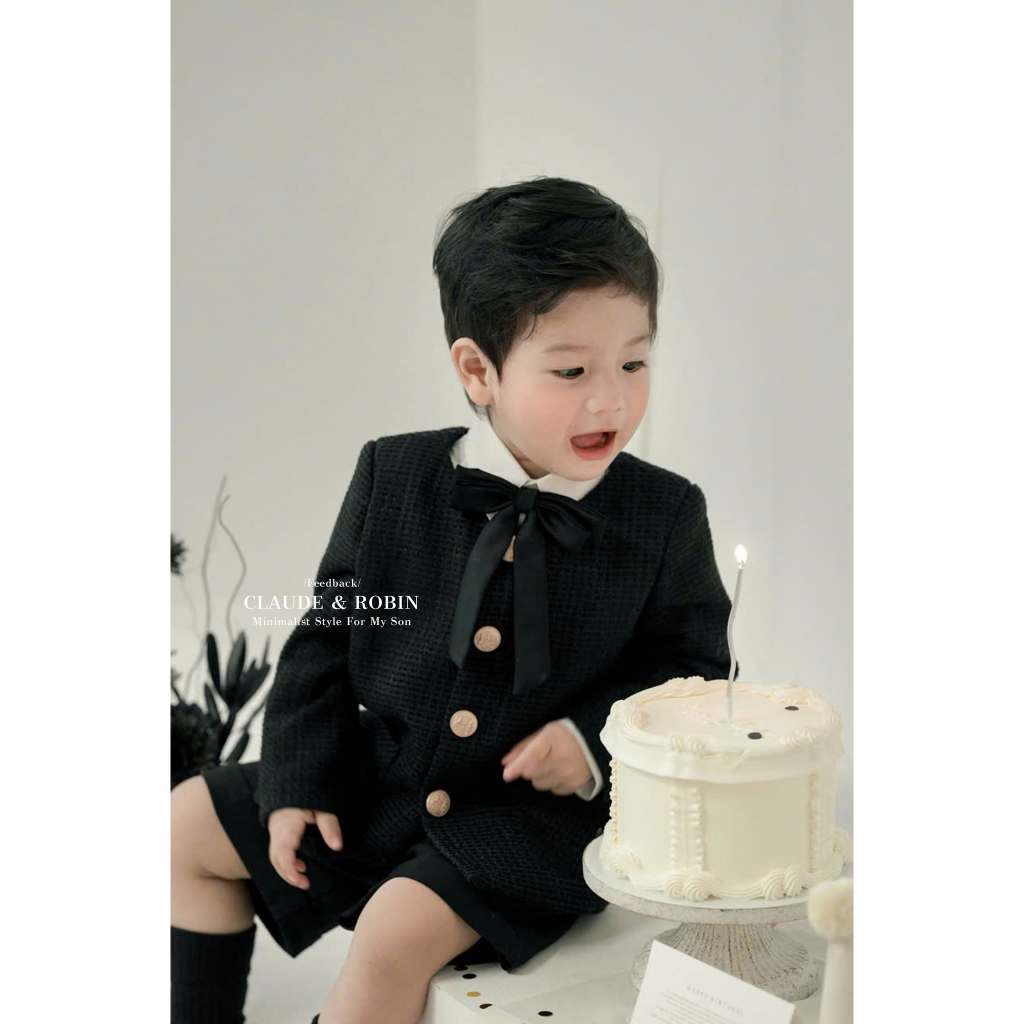[MINIBE] Áo Vest Claude dạ tweed cao cấp sang trọng cho bé trai