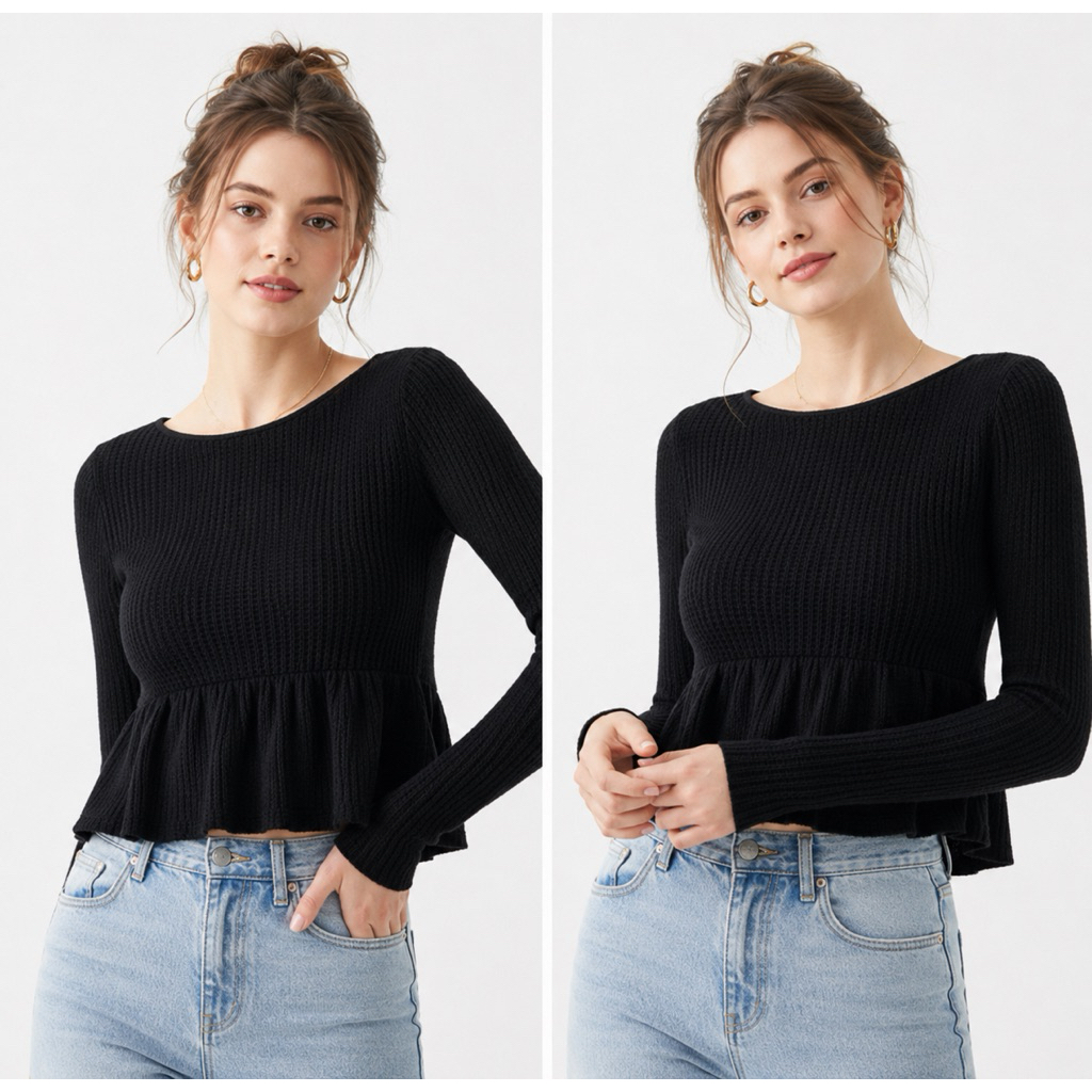 Áo dài tay baby doll Pacsun