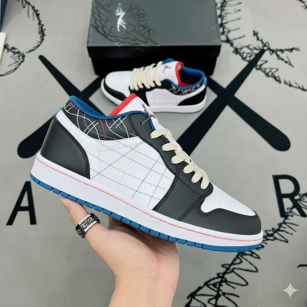 Giày _JD1_Low Cổ Thấp Dragon Nam Nữ, Giày Thể Thao Sneaker Đỏ Vàng Xanh Navy