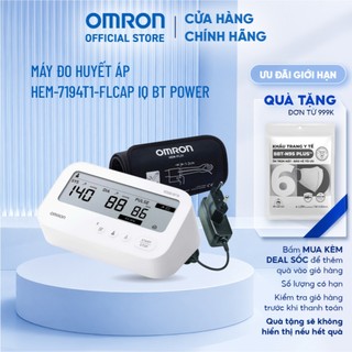 (Dòng mới 2026 - Kèm Adapter) Máy Đo Huyết Áp Bluetooth Phát Hiện Rung Nhĩ OMRON IQ BT Power HEM-7194T1-FLCAP