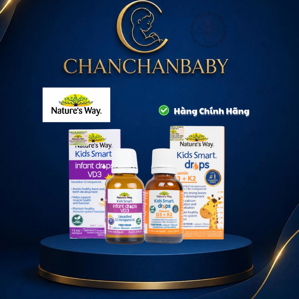 [KÈM QUÀ] Vitamin D3 Thuần Nature's way / D3K2 Organic Nature's way cho bé