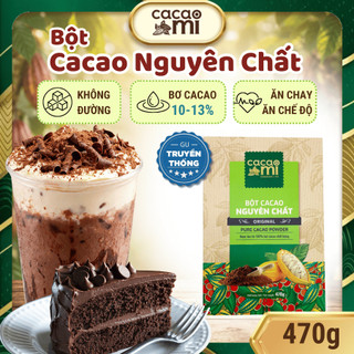 Thức uống sô cô la Bột cacao nguyên chất gu truyền thống CacaoMi Original làm quà biếu hộp 470g